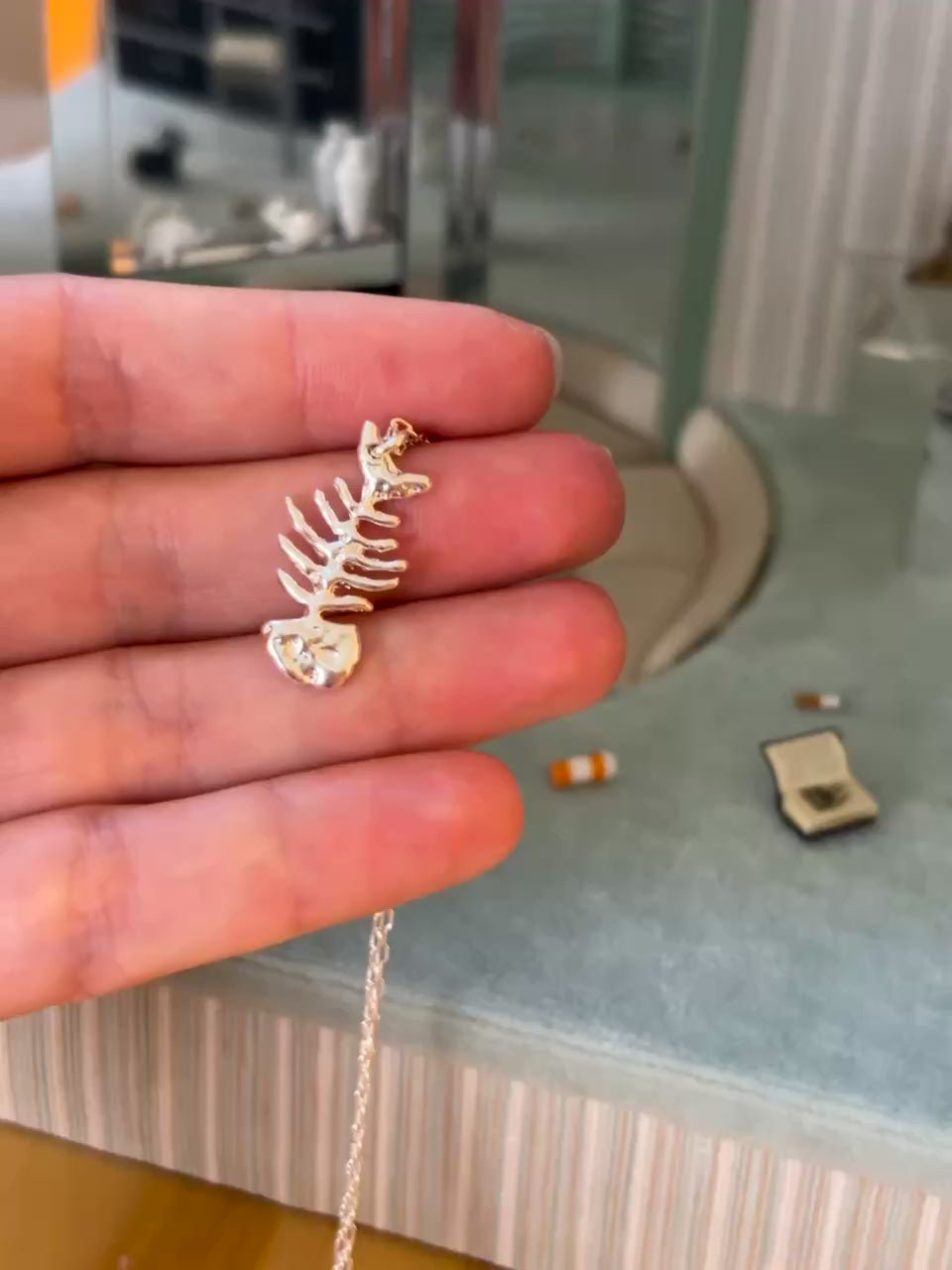 Mermaid Fish Bone Necklace